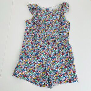 Janie and Jack Liberty Favourite Flowers 100% Cotton Romper Blue White, Girl’s 5